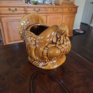Vintage Haeger USA Ceramic Turkey Planter Great Thanksgiving Decor
